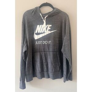 Nike Sportswear Gym Vintage Hoodie Charcoal Grey Just Do It BQ2732-060 Womens 2X